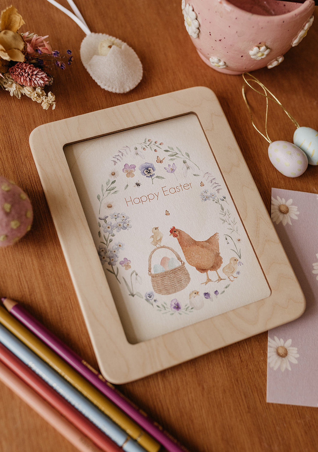 Ansichtkaart "Happy Easter" kip | Kaart Appeloogje