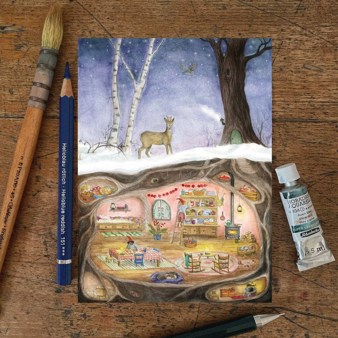 Winter Ondergronds | Kaart Mhairi Hellbrandt Illustration