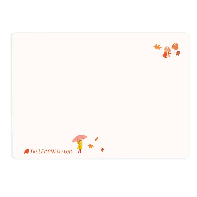 Kaart herfst meisjes met paraplu in 't bos | Kaart The Lemonbird