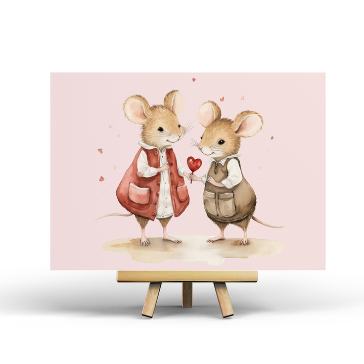 Valentine's Mice - Ansichtkaart