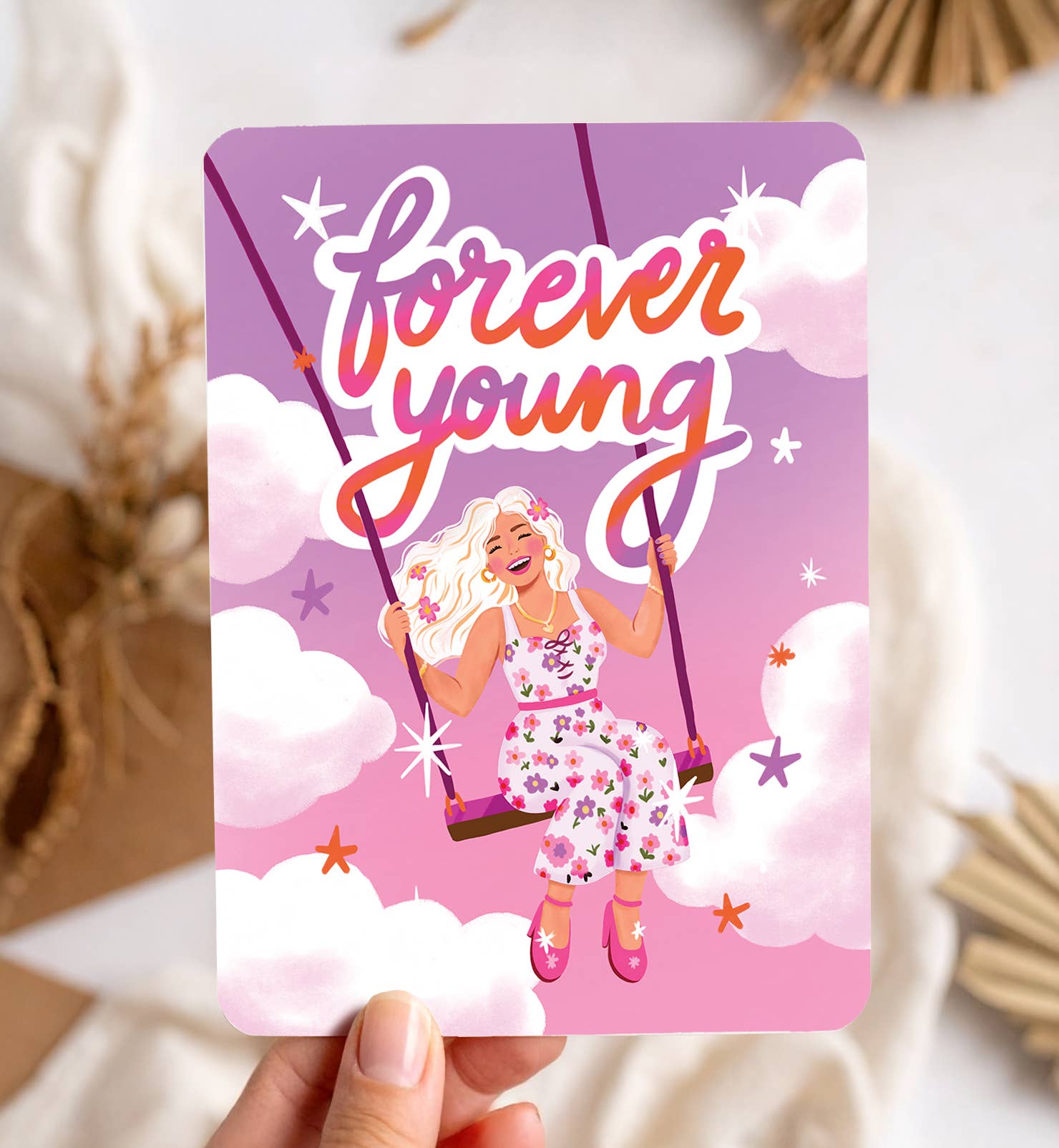 Kaart felicitatie forever young verjaardag | Kaart Aniet Illustration