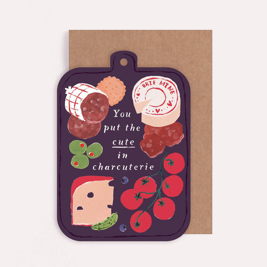 Schattig op charcuterieplank-kaart | Foodie-jubileumkaarten