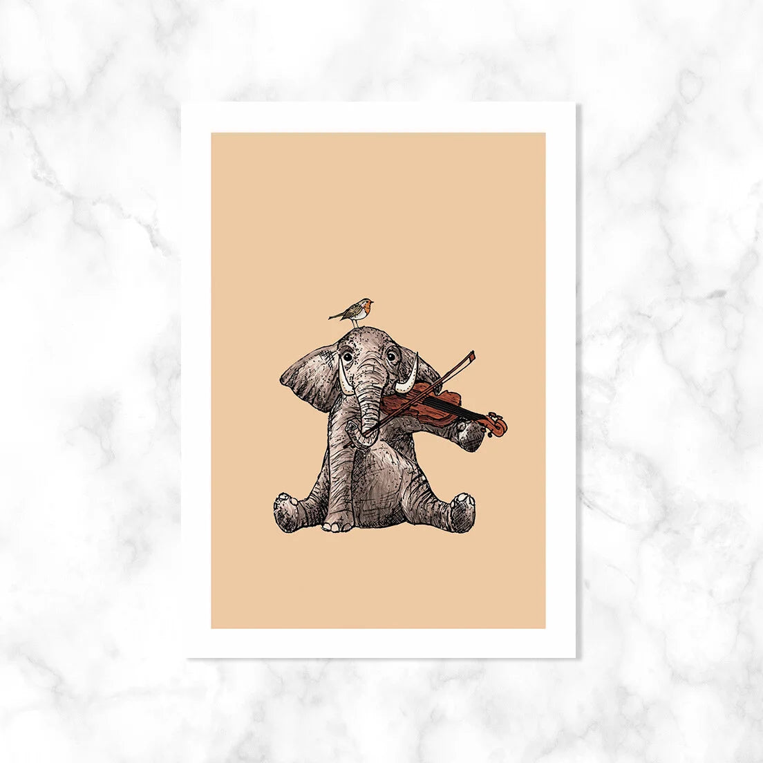 Olifant met viool | Kaart Kaartstudio