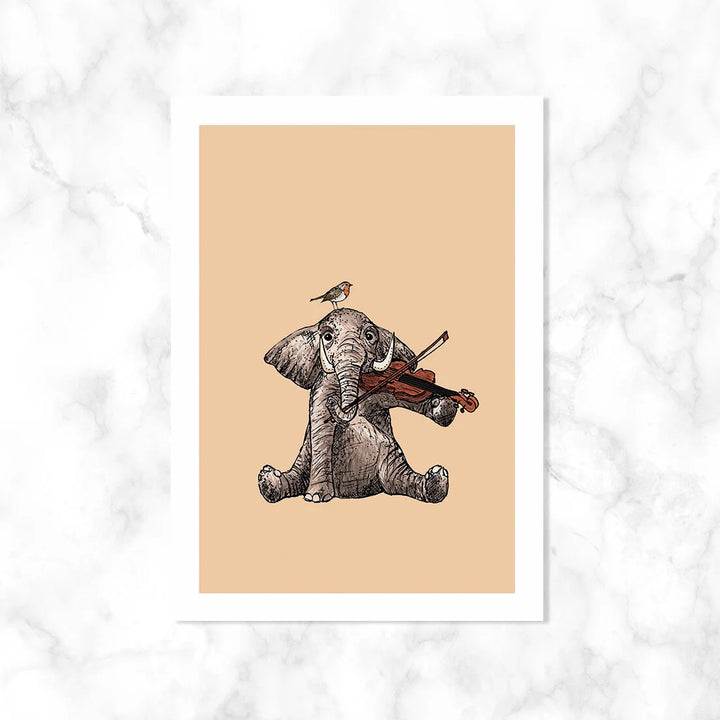 Olifant met viool | Kaart Kaartstudio