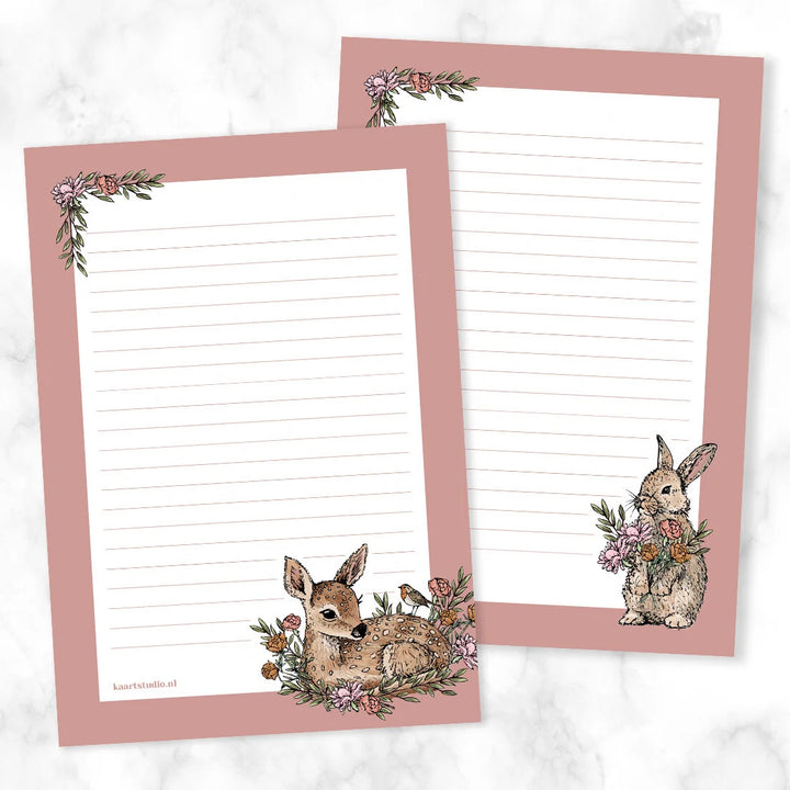 Hirsch und Kaninchen | Briefpapierkartenstudio