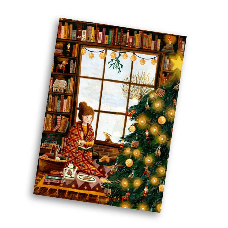 Kerstkaart Tussen de boeken | Esther Bennink