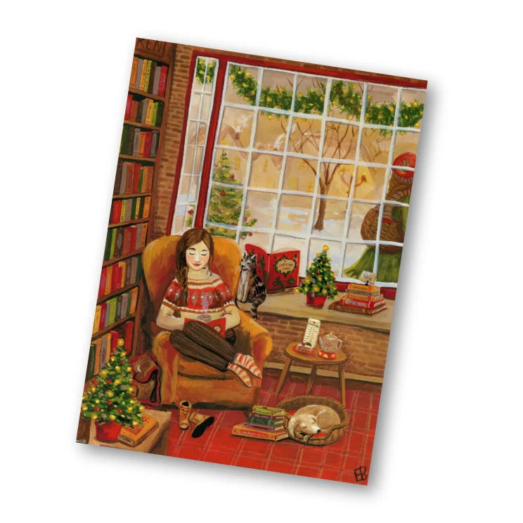 Kerstkaart Kerst in het boekwinkeltje | Esther Bennink