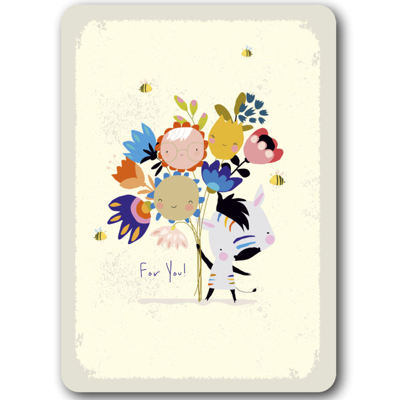 Zebra met bloemen | Kaart Gutrath Verlag