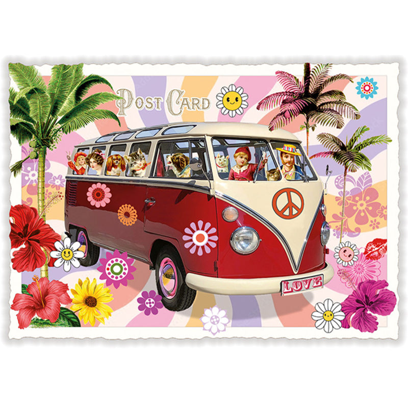 Flower Power - Hippie-Bus | Kartenedition Tausendschön