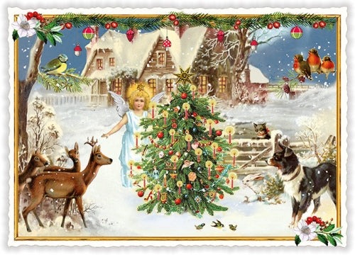Engel met kerstboom (PK1074) | Kaart Edition Tausendschön