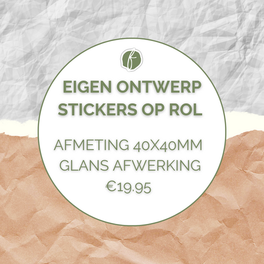 Eigen ontwerp stickers op rol | Stickerrol 583st.