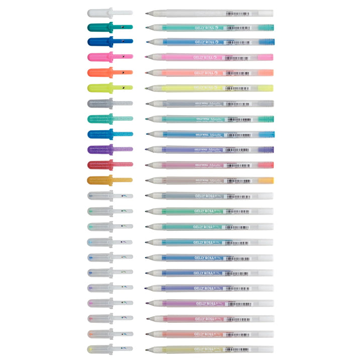 Gelly roll gelpen Stardust glitter, Metallic shiny, Moonlight fluorescent 24stuks | Gelly Roll Sakura