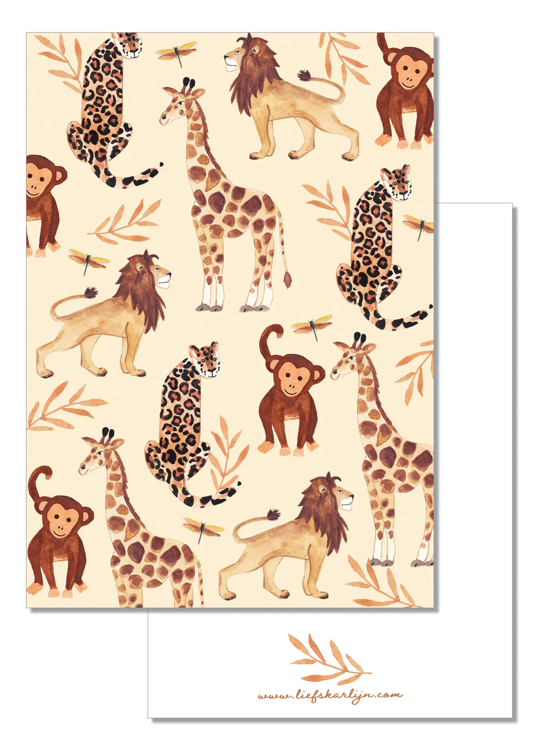 Safaridieren print | Kaart LiefsKarlijn