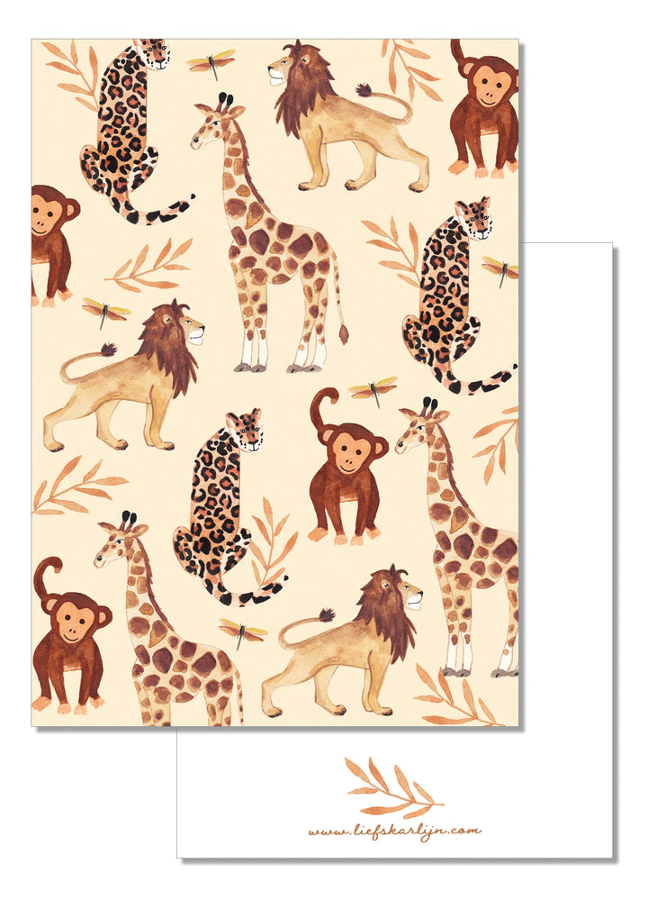 Safaridieren print | Kaart LiefsKarlijn
