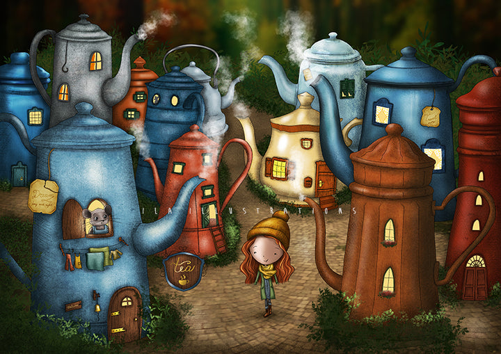 025 - Tea Town | Kaart Ila Illustrations