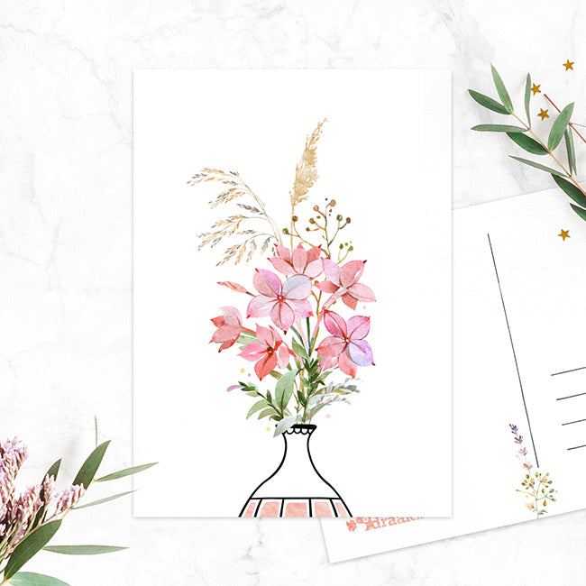 ‘Bosje bloemen’ roze | Kaart Studio Draak