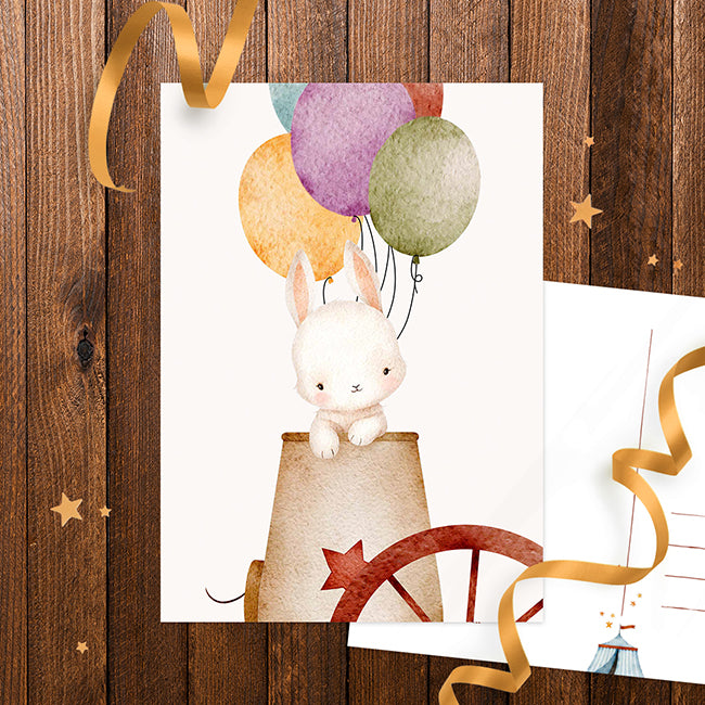 ‘In het circus’ ballonnen | Kaart Studio Draak