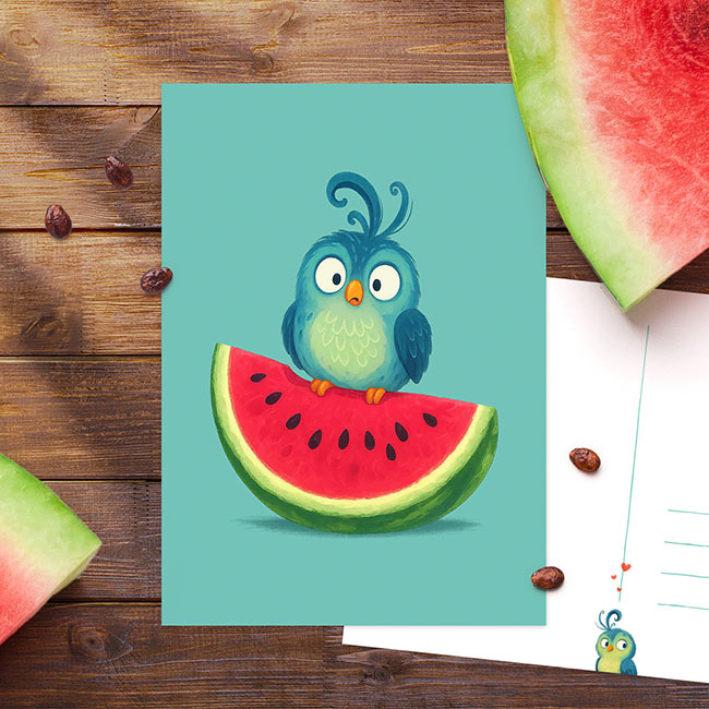 ‘Popelende pluim’ watermeloen | Kaart Studio Draak