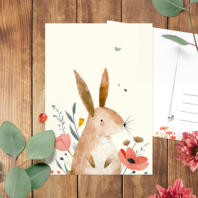 ‘Fleurig voorjaar’ konijn | Kaart Studio Draak