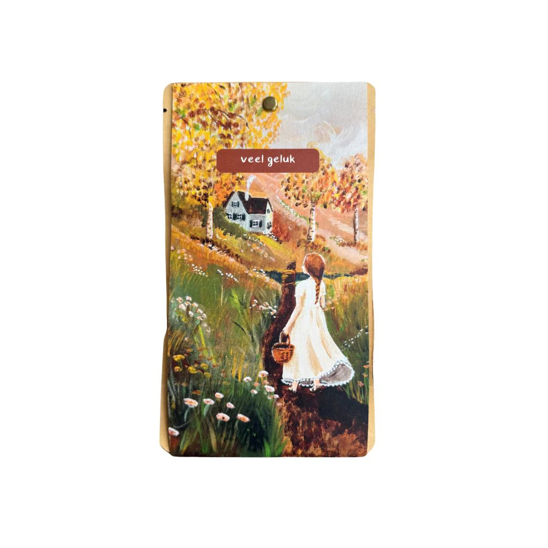 Theekaart huis op de heuvel - veel geluk | Esther Bennink