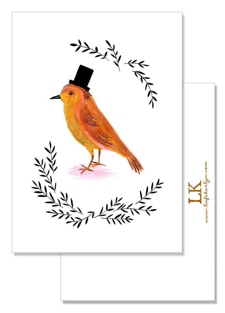 Vogel met hoge hoed | Kaart LiefsKarlijn