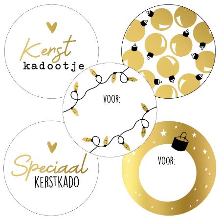 Christmas in Gold | Sluitstickers 10st