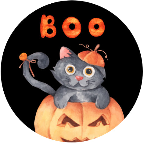 Boo-Katze | Verschlussaufkleber 10 Stk.