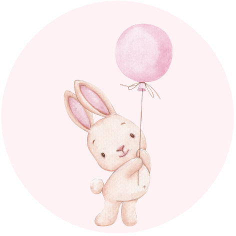 Hase mit Luftballon | Verschlussaufkleber 10 Stk.