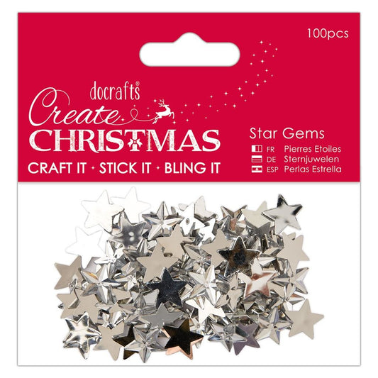 Papermania Create Christmas Star Gems Silver (100pcs) (PMA 351910)