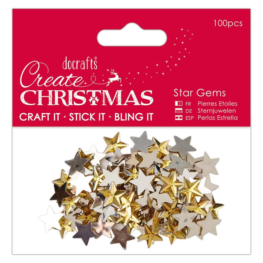 Papermania Create Christmas Star Gems Gold (100pcs) (PMA 351909)