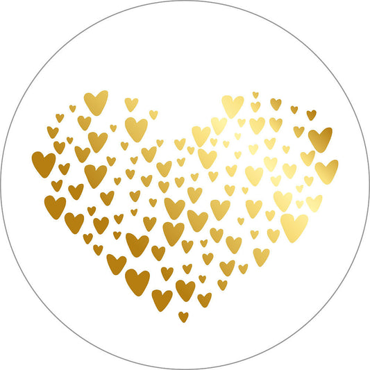 Golden Heart XL| Sluitstickers 10st