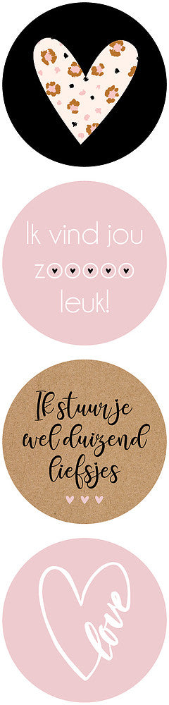 Liefde assorti Ik vind jou zo leuk| Sluitstickers 8st