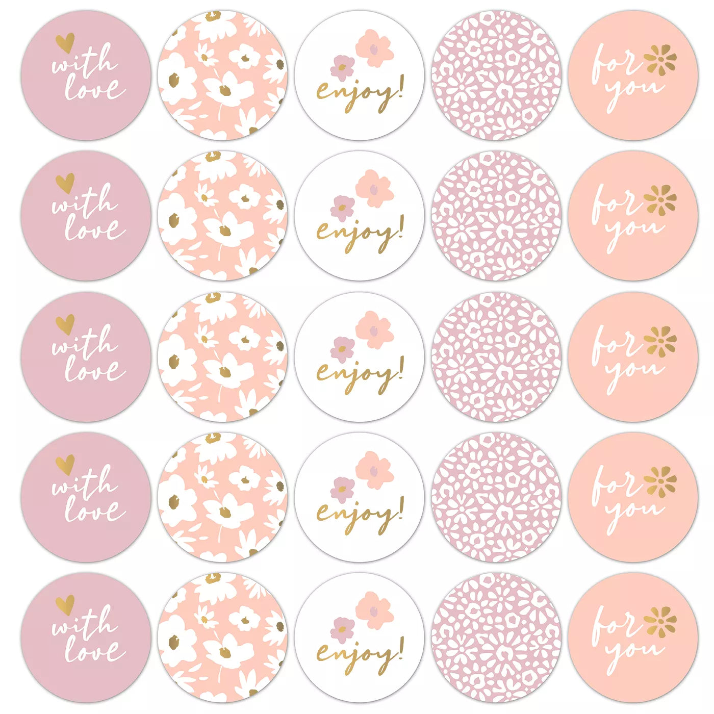 Coeurs des Fleurs (roze)| Sluitstickers 10st