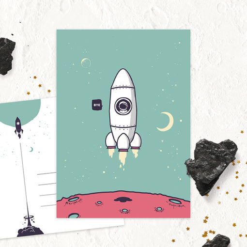 ‘Reizen in de ruimte’ raket| Kaart Studio Draak
