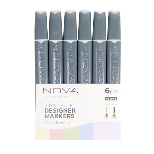 Trimcraft Nova Sketch Markers Pastels (6pcs) (NOV009)