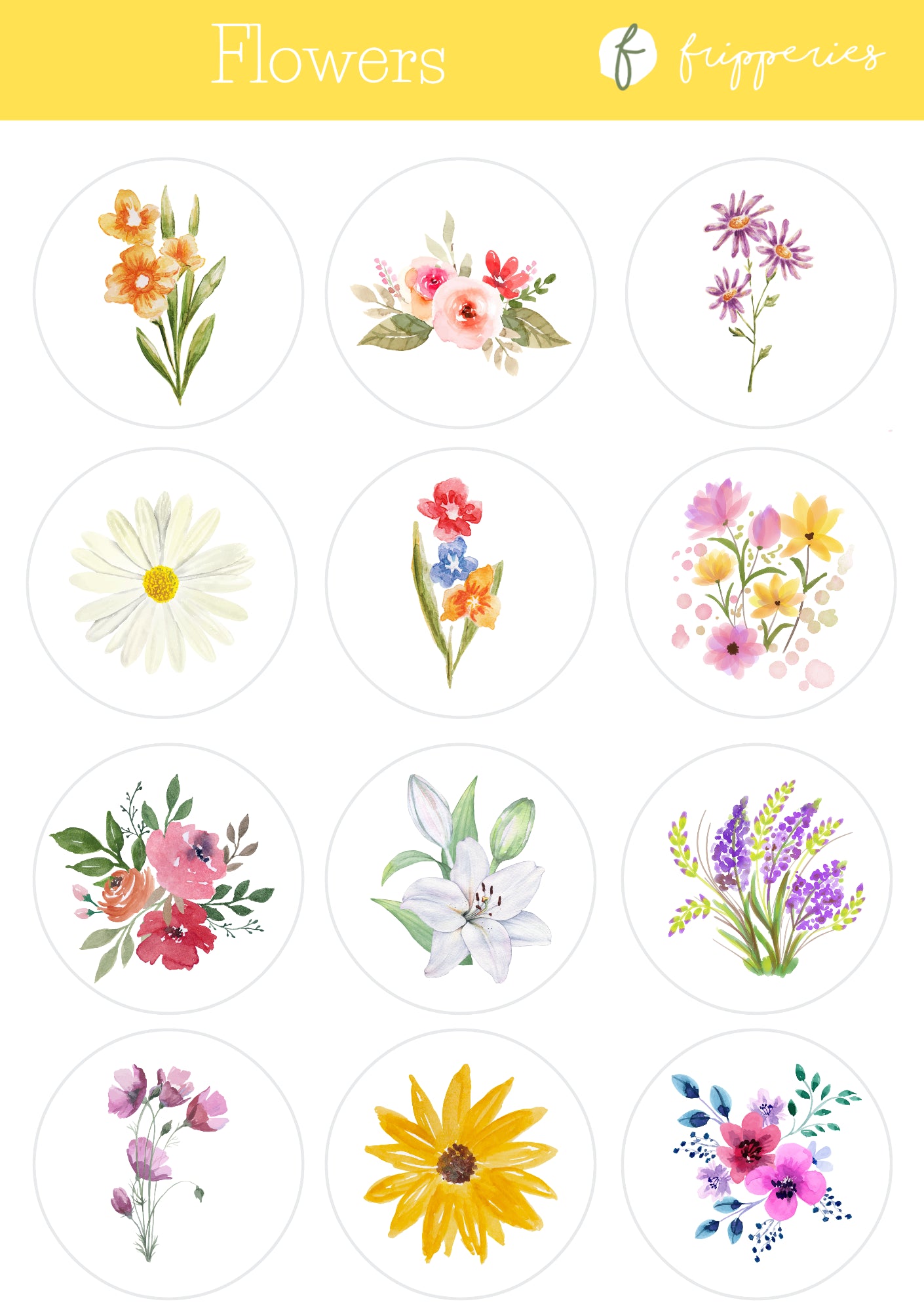 Flowers| Stickervel Fripperies