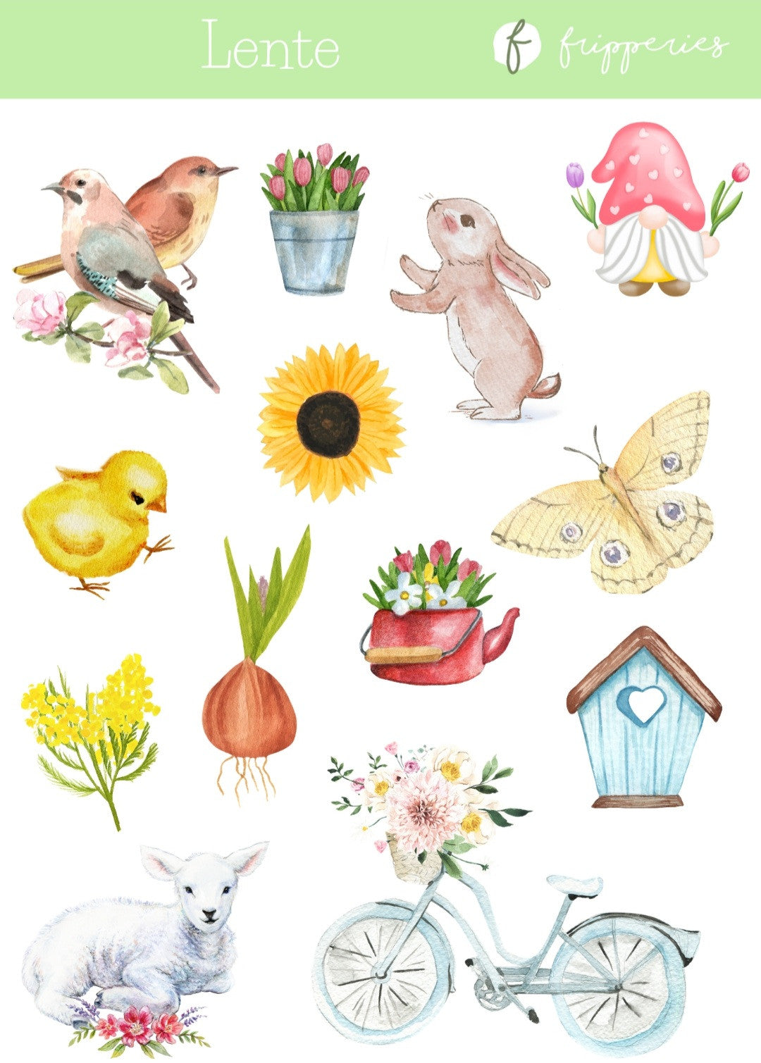 Frühling| Stickerbogen Fripperies