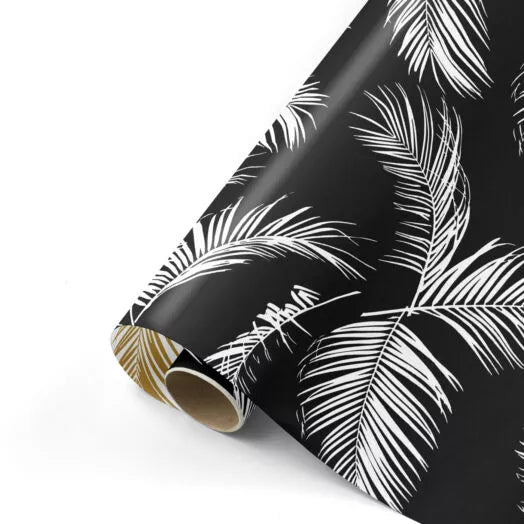 Palms Zwart/Goud| Cadeaupapier 50cm x 300cm