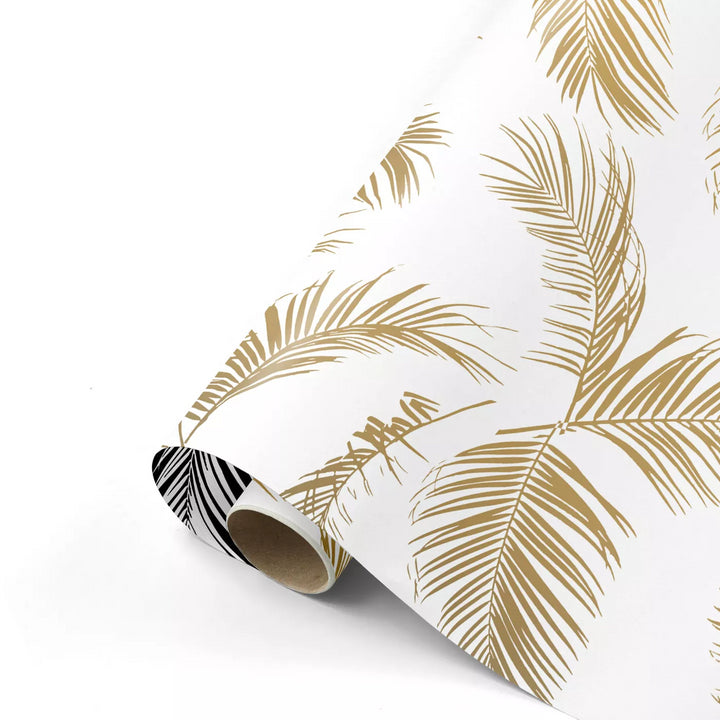 Palms Goud/Zwart| Cadeaupapier 50cm x 300cm