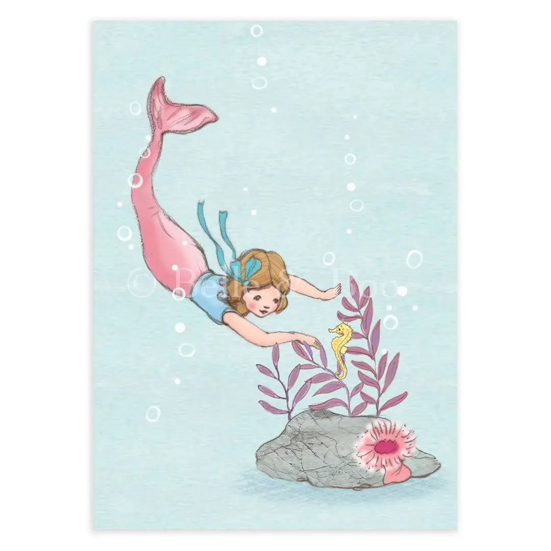 Diving mermaid| Kaart Belle & Boo