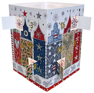 Huisjes | Theelichtjes adventskalender kaart Edition Gollong