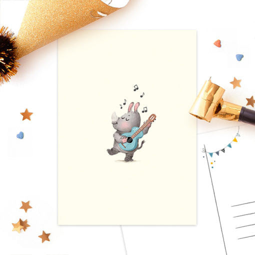 Postkarte 'Yippees Geburtstag' Nashorn | Card Studio Drache