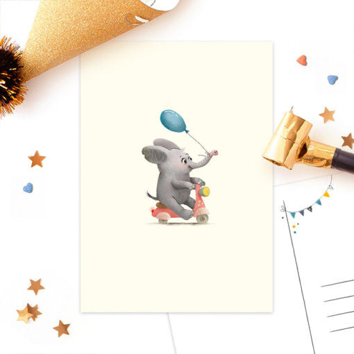 Postkarte 'Yippees Geburtstag' Elefant | Card Studio Drache