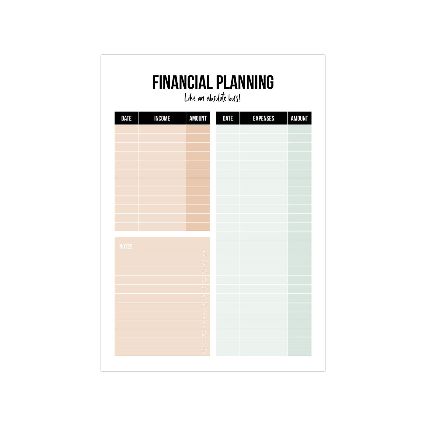 Financial planning | A5 notitieblok