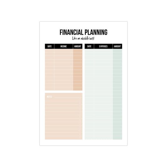 Financial planning | A5 notitieblok