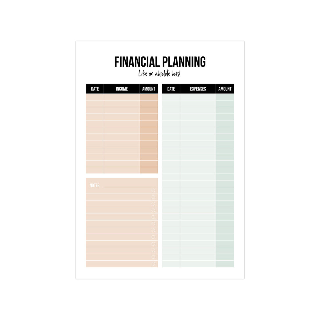 Finanzplanung | A5-Notizblock