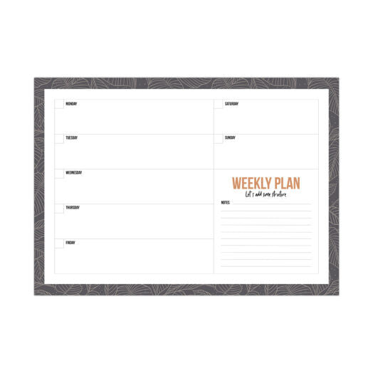 Grey Leaves | A4 Weekly planner