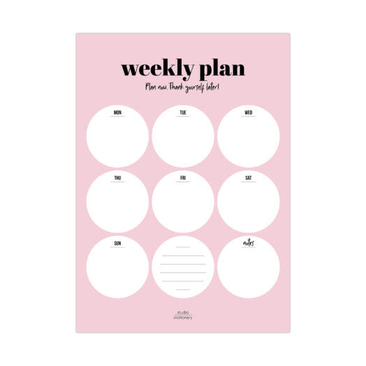Pink | A4 Weekly planner