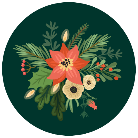 Kerstbloem | Sluitstickers 10st.