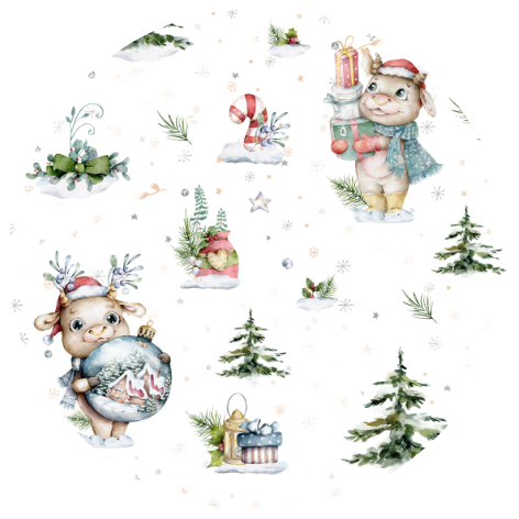 Rendier in Winter Wonderland | Sluitstickers 10st.